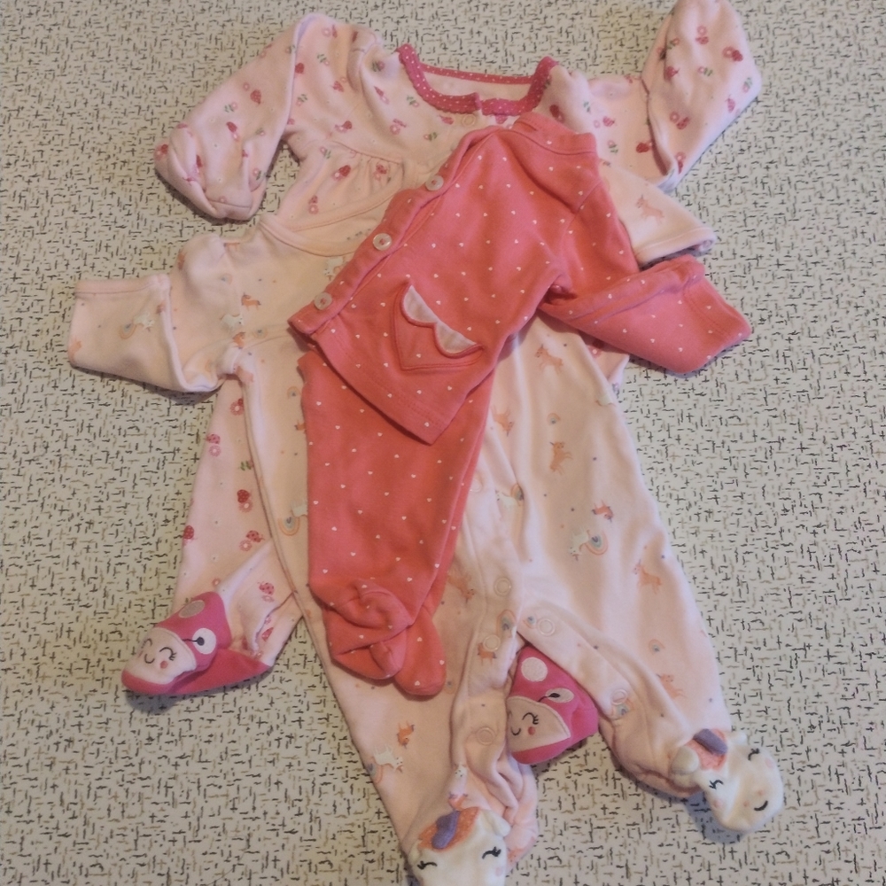 New born girls pjs